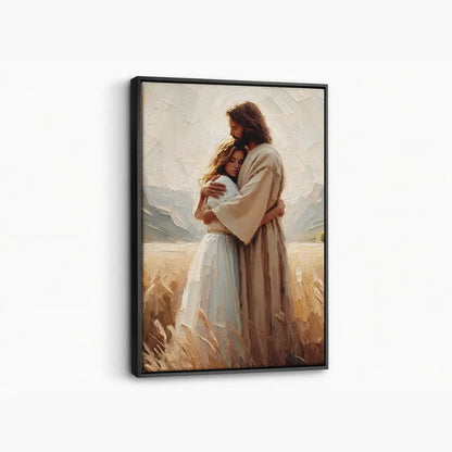 The healing embrace of Jesus Christian canvas art
