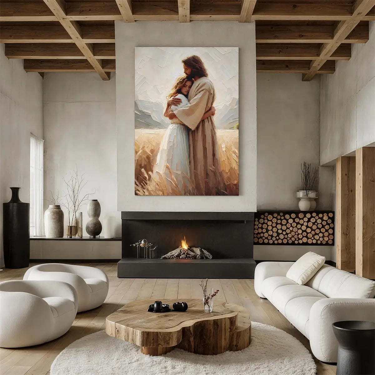 The healing embrace of Jesus Christian canvas art