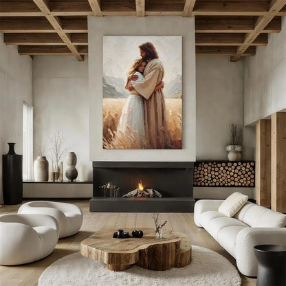 The healing embrace of Jesus Christian canvas art
