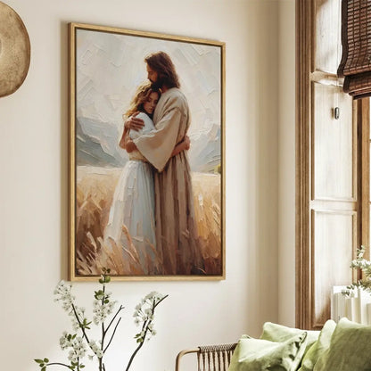 The healing embrace of Jesus Christian canvas art