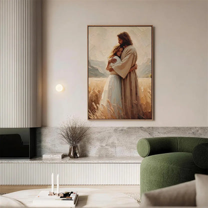 The healing embrace of Jesus Christian canvas art