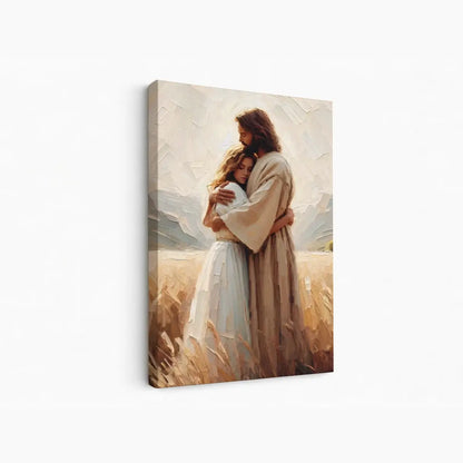 The healing embrace of Jesus Christian canvas art