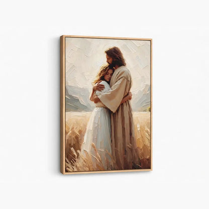 The healing embrace of Jesus Christian canvas art