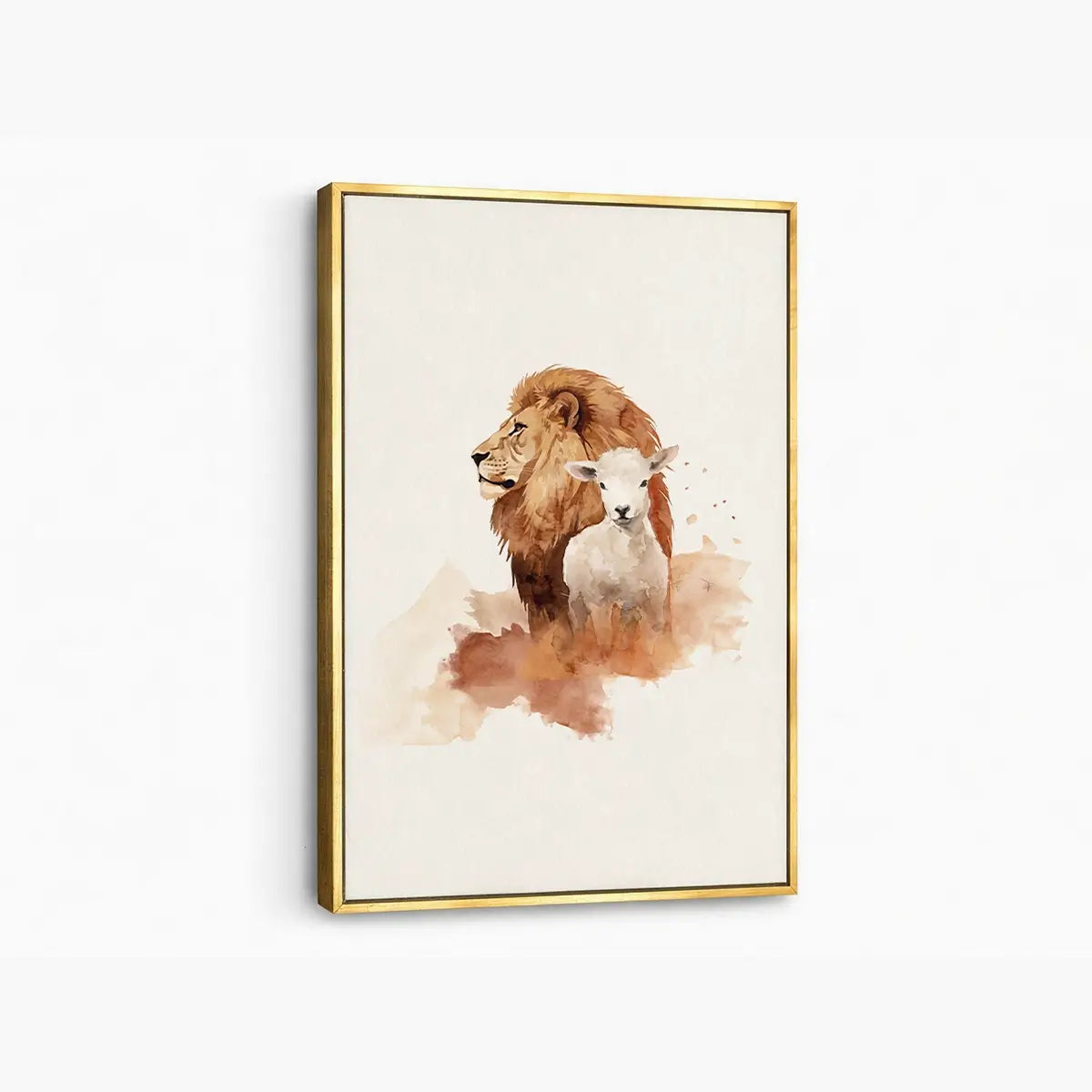 The Lion and the Lamb Christian canvas art symbolizing peace and redemption