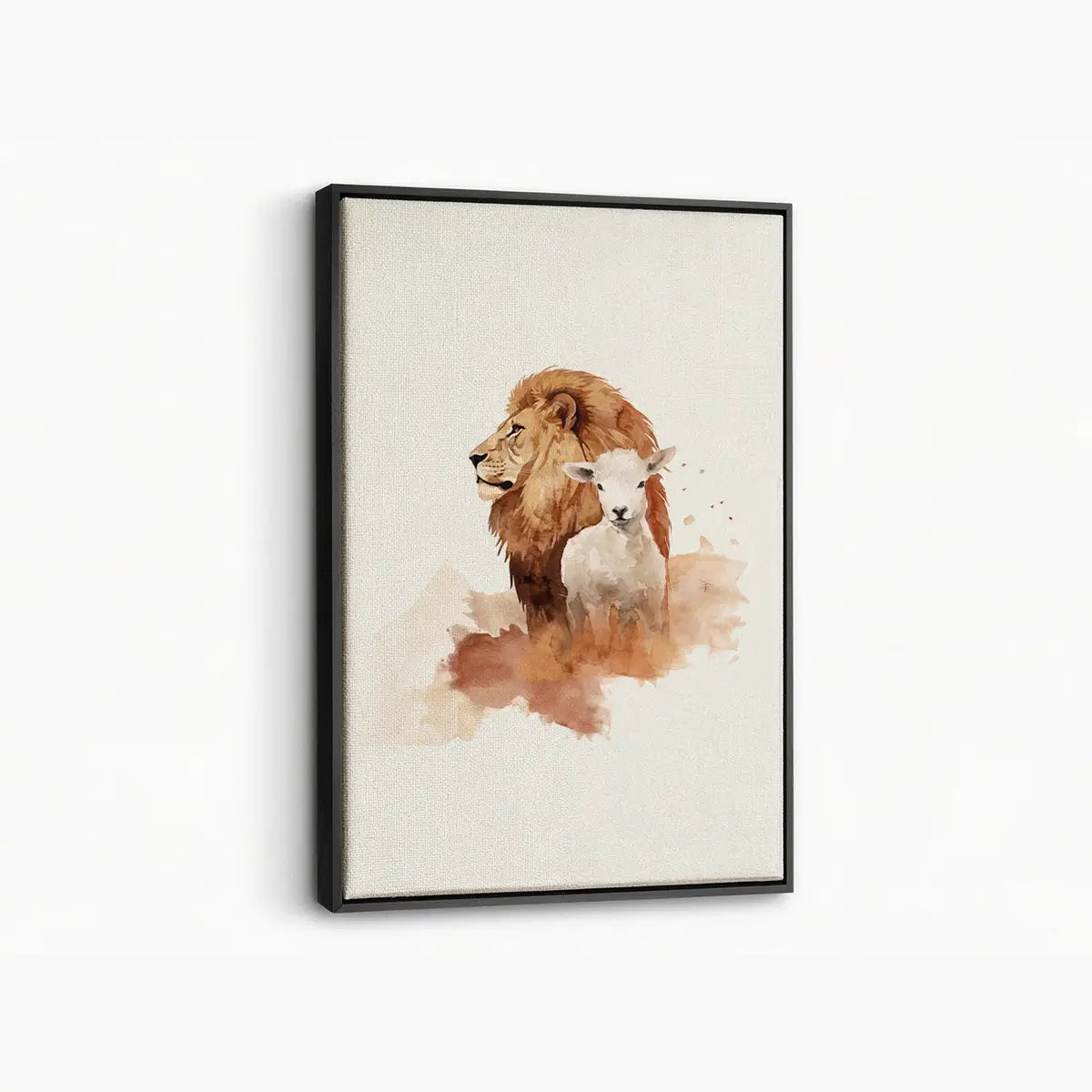 The Lion and the Lamb Christian canvas art symbolizing peace and redemption
