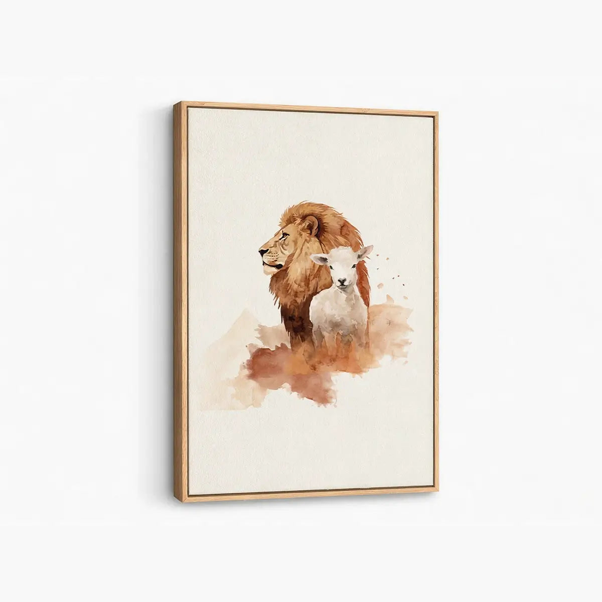 The Lion and the Lamb Christian canvas art symbolizing peace and redemption