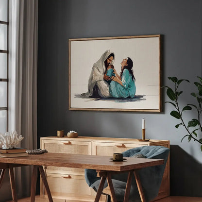 The Lord Holds My Heart Christian canvas art showing Jesus offering comfort and care