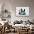 The Lord Holds My Heart Christian canvas art showing Jesus offering comfort and care