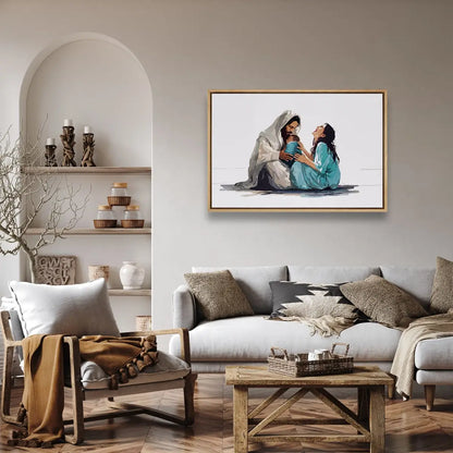 The Lord Holds My Heart Christian canvas art showing Jesus offering comfort and care