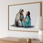 The Lord Holds My Heart Christian canvas art showing Jesus offering comfort and care