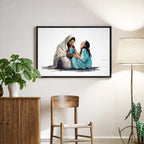 The Lord Holds My Heart Christian canvas art showing Jesus offering comfort and care