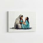 The Lord Holds My Heart Christian canvas art showing Jesus offering comfort and care